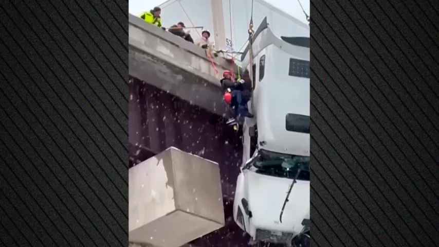 Dramatische Rettung in den USA: Lkw-Fahrer hängt 30 m über Abgrund 5 Stunden