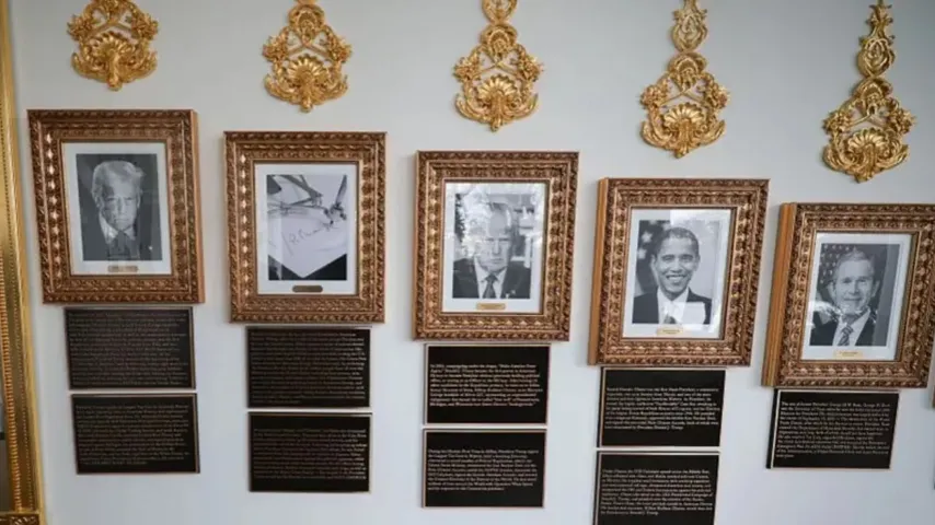 Präsidialtafeln im Weißen Haus angebracht, Trump: USA sind zur Stabilität zurückgekehrt